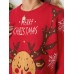 Women Christmas Elk Printed Cartoon Animal Snowflake Round Neck Sweater