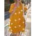 Cottagecore Polka Dot Pocket Button Split Shirt Dress