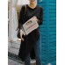 Solid Irregular Hem Slit Long Sleeve Crew Neck Long T  shirt