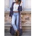 Bohemian Holiday Floral Print Bell Long Sleeve Open Front Cardigan